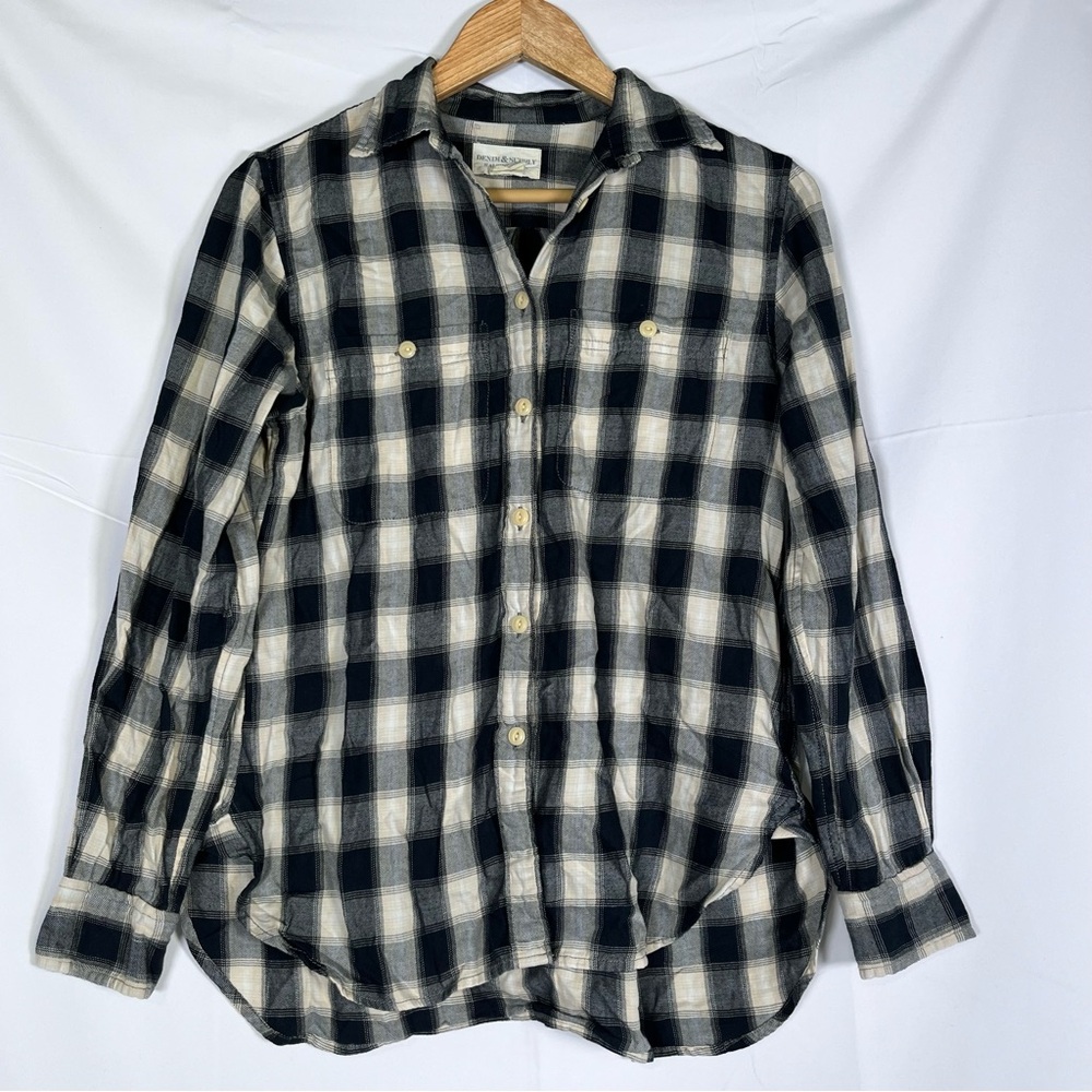 Ralph Lauren Denim & Supply Button Up‎ Shirt Womens XS Utility Plaid Oversized